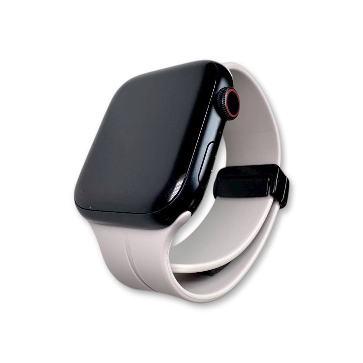 anhem starlight silicone apple watch strap with black magnetic buckle