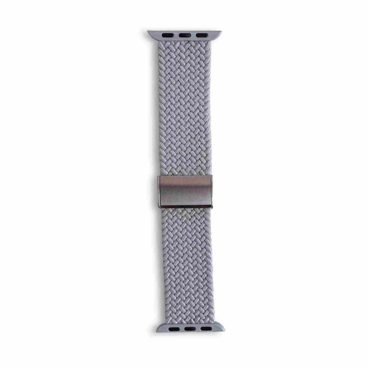 Anhem Braided Nylon Band for Apple Watch in grey, a chic choice for daily wear while ensuring comfort. Ideal for workouts too. Braided Apple Watch Band.