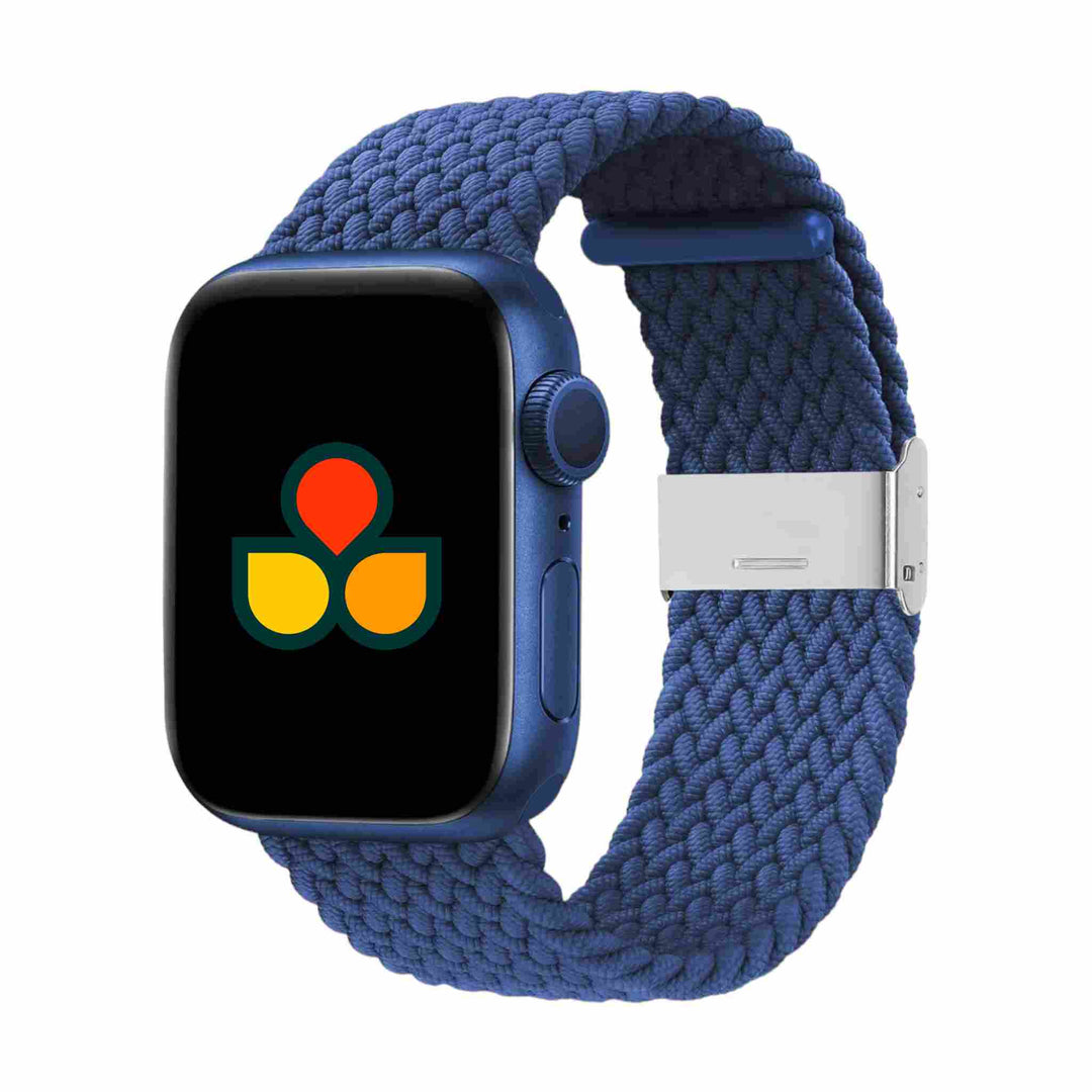 Anhem Braided Nylon Band for Apple Watch in blue, designed for comfort during workouts or everyday activities. Braided Apple Watch Band.