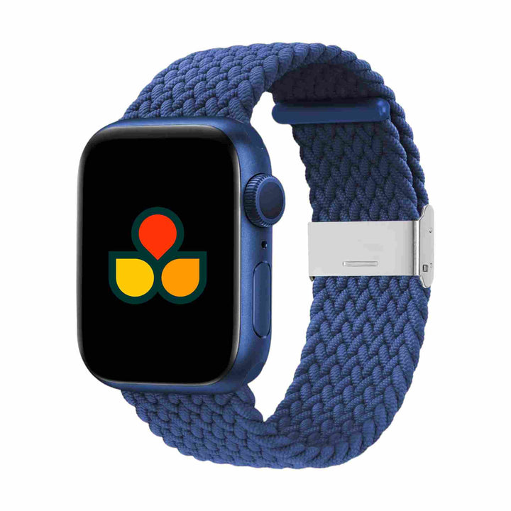 Anhem Braided Nylon Band for Apple Watch in blue, designed for comfort during workouts or everyday activities. Braided Apple Watch Band.