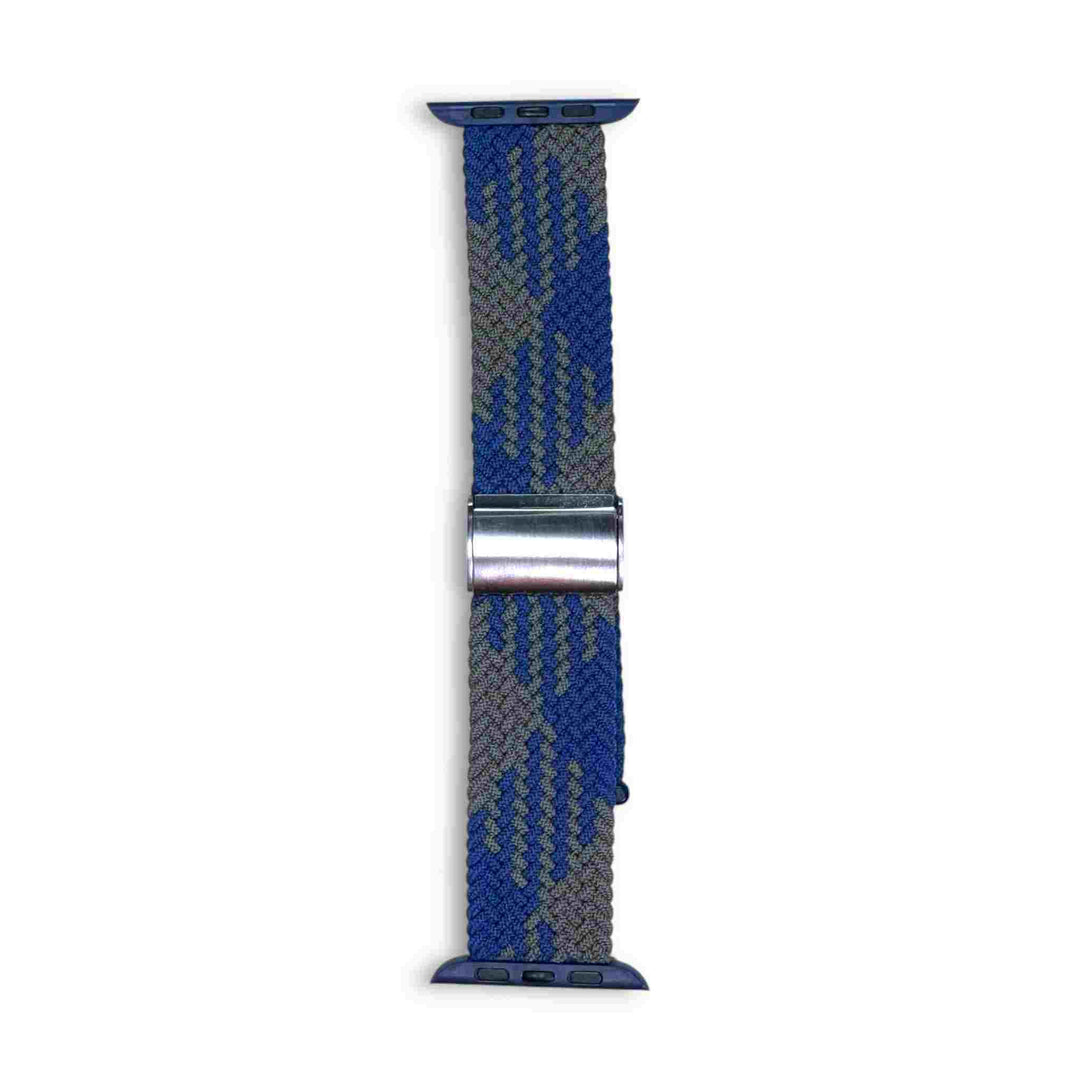 Anhem Braided Nylon Band for Apple Watch in blue and green, enhancing your watch's appeal while providing a snug fit. Great for everyday activities. Braided Apple Watch Band.