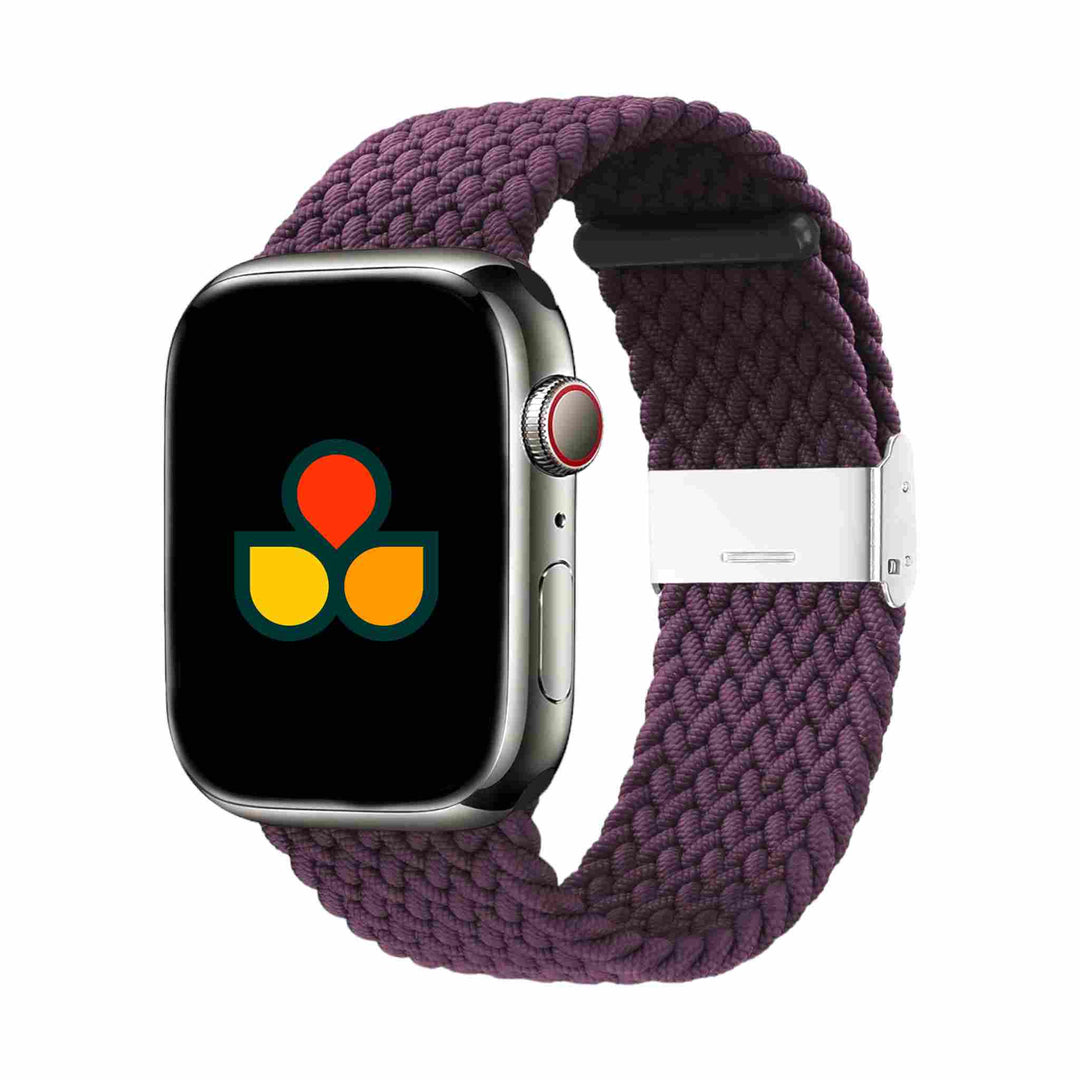 Anhem Braided Nylon Band for Apple Watch in dark cherry, featuring a comfortable and adjustable fit. Ideal for fitness and casual use. Braided Apple Watch Band.