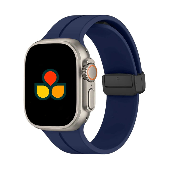 Bold navy blue Anhem Magna Silicone Band, perfect as a stylish Magnetic Silicone Apple Watch band.
