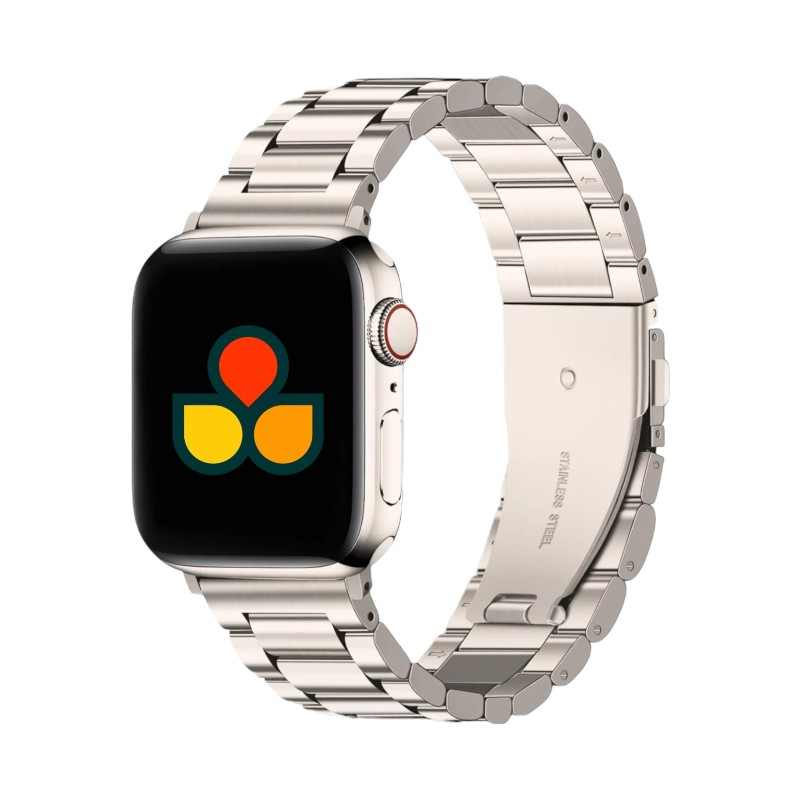 Anhem Signature Steel Band designed for Apple Watch, showcasing a sleek stainless steel finish, ideal for stylish wear.