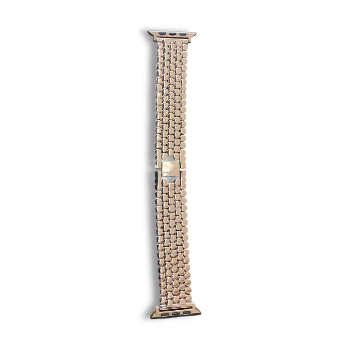 Detailed image of the rose gold Anhem Hex Metal Band, designed for Apple Watch, perfect for those seeking an apple watch bracelet metal.