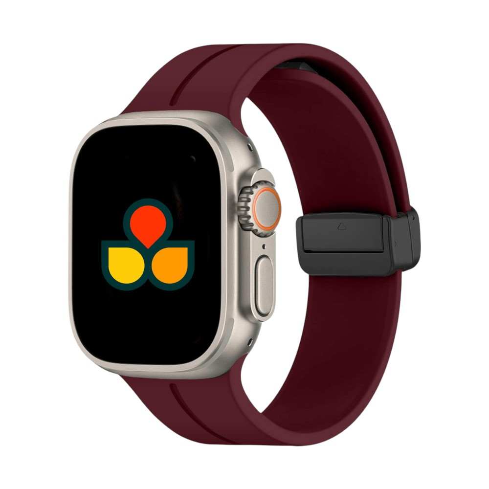 Rich burgundy Anhem Magna Silicone Band, a stylish touch as a Magnetic Silicone Apple Watch band.