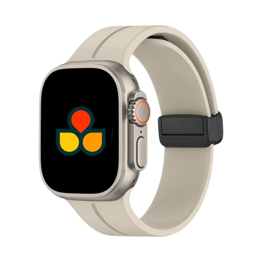 Chic starlight Anhem Magna Silicone Band, perfect for a fashionable Magnetic Silicone Apple Watch band.
