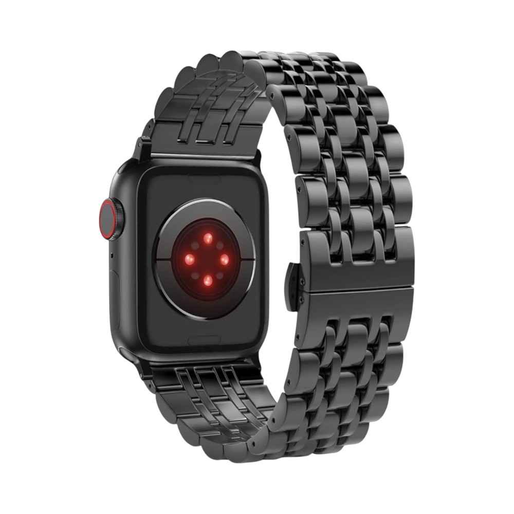 Flat view of the Anhem Allure Steel Band. This apple watch metal band offers a contemporary design with polished and brushed metal accents.