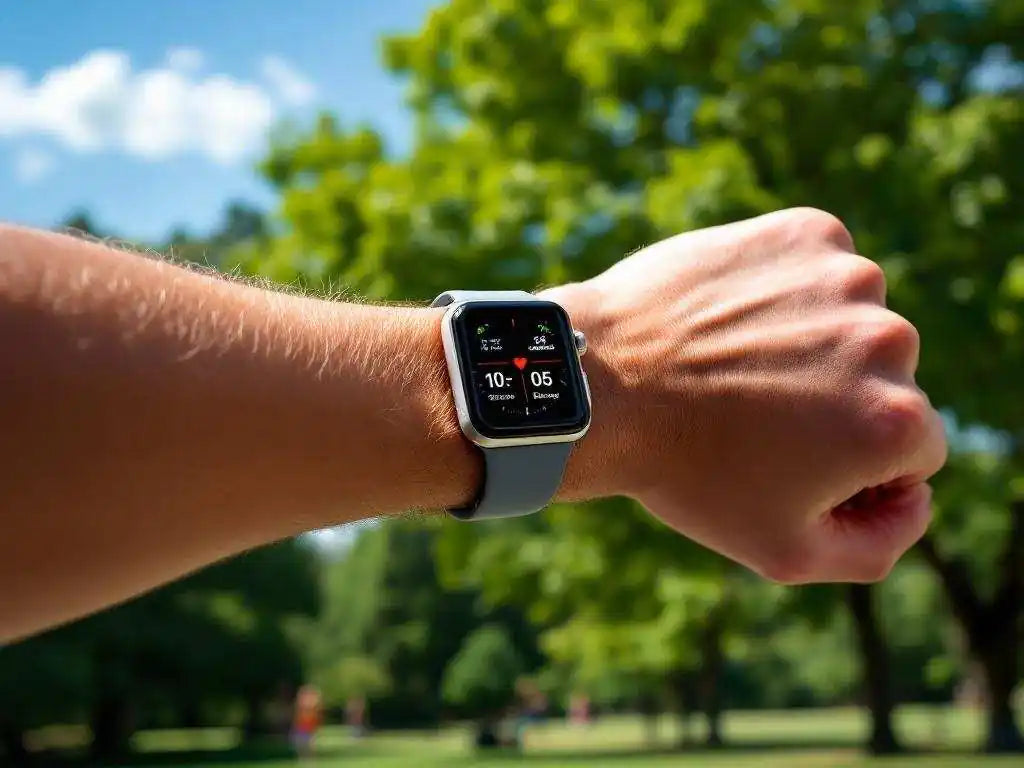 anhem person using an apple watch while outdoors  6 Apple Watch Features You Want to Try anhem.myshopify.com  6 Apple Watch Features You Want to Try anhem.myshopify.com