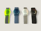 Four colorful AirTag Bracelets designed for children and the elderly, showcasing safety and style, ideal for tracking loved ones.