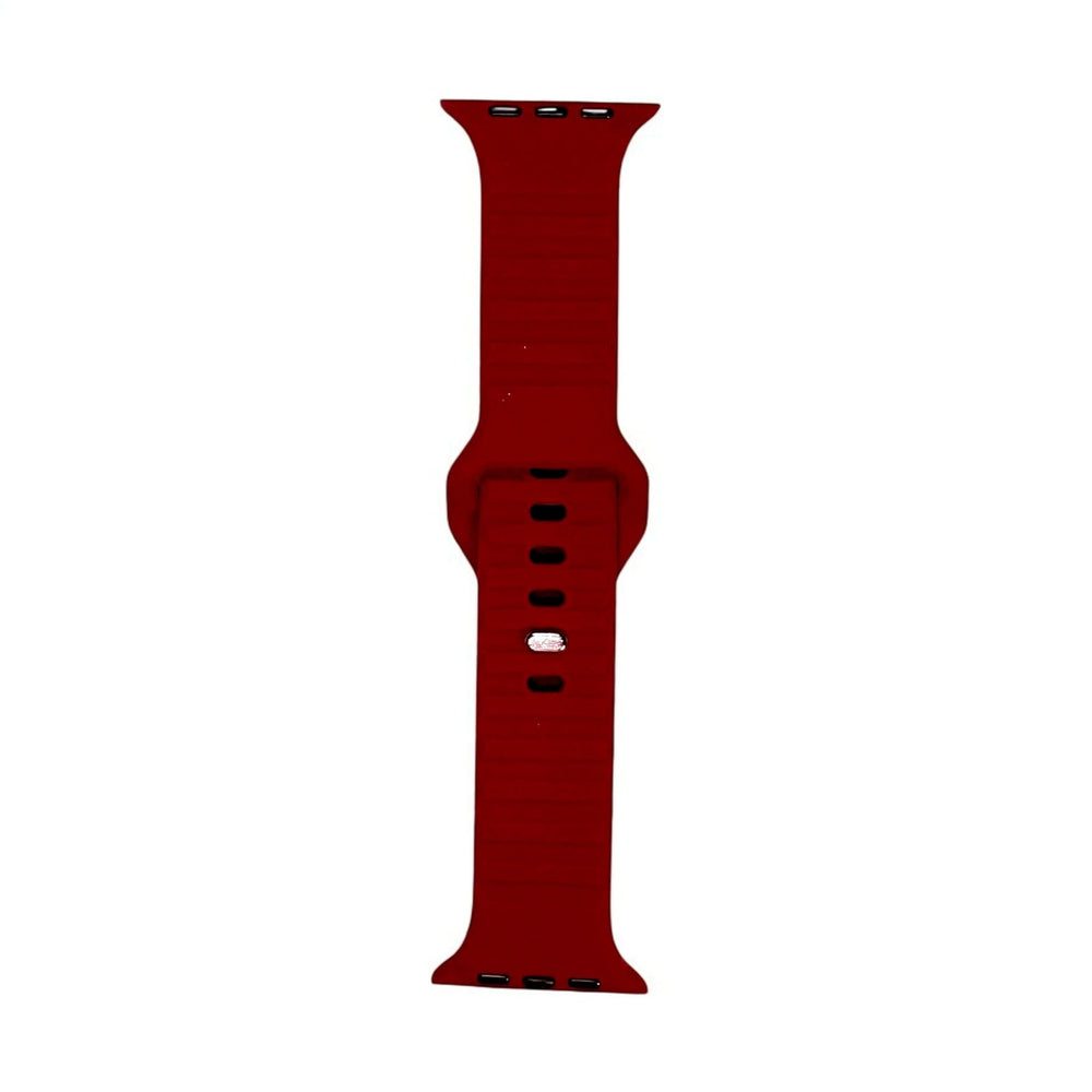 The Anhem Active Silicone Band in a vibrant red color perfect for Apple Watch, designed as a stylish option for Apple Watch Sport Bands.