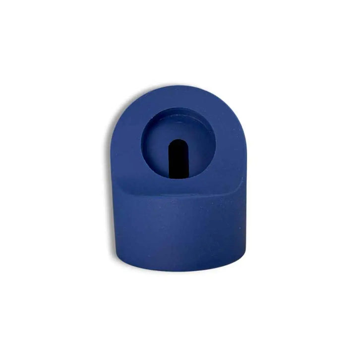 Side view of the Anhem Portable Charging Stand in navy color, designed to hold your Apple Watch securely.  Charging Stand  anhem.myshopify.com