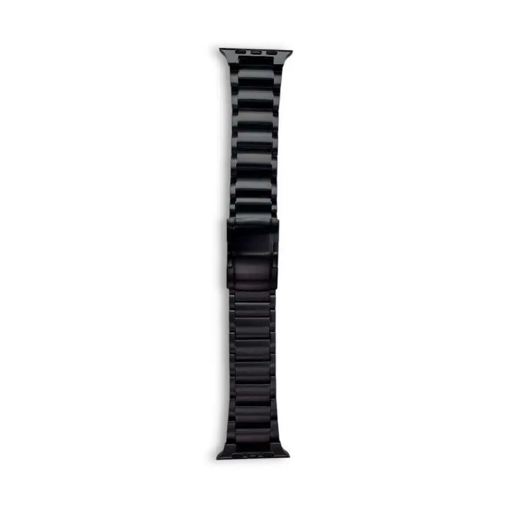Top view of the Anhem Ultra Titanium Band in black, demonstrating its durable design made for Apple Watch.  Ultra Titanium Strap  anhem.myshopify.com