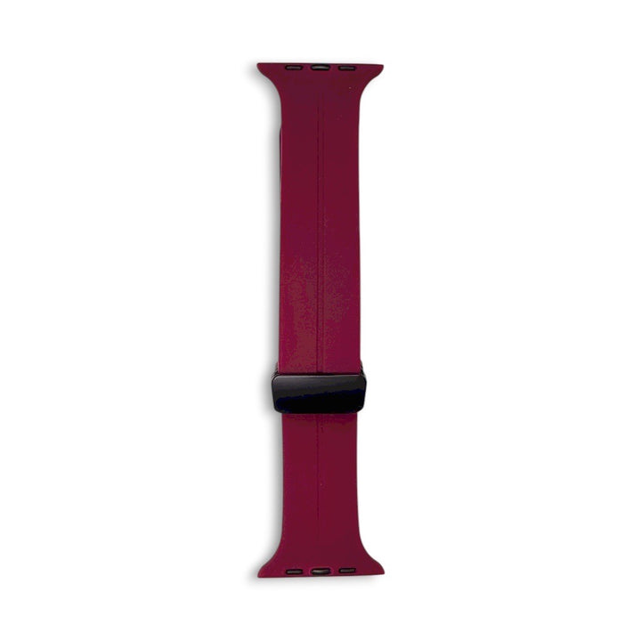 Anhem burgundy silicone apple watch strap with black magnetic buckle pfa free sport band