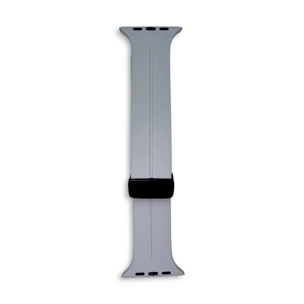 Anhem gray silicone apple watch strap with black magnetic buckle sport band