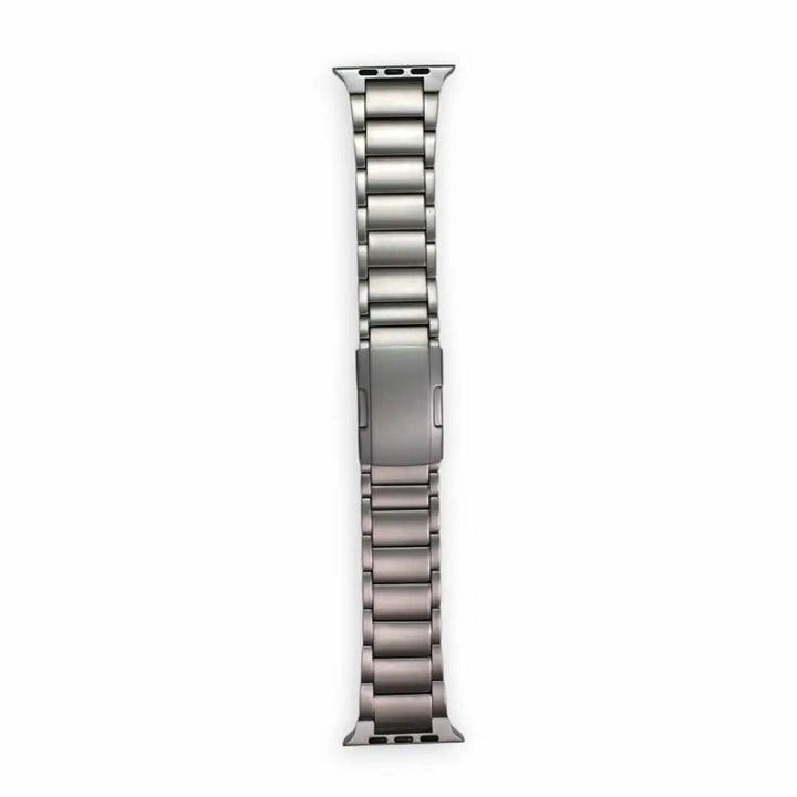 Close-up view of the Anhem Ultra Titanium Band, highlighting the high-quality titanium links, perfect for Apple Watch.  Ultra Titanium Strap  anhem.myshopify.com  Titanium / 38/40/41/42MM (Small Watch)