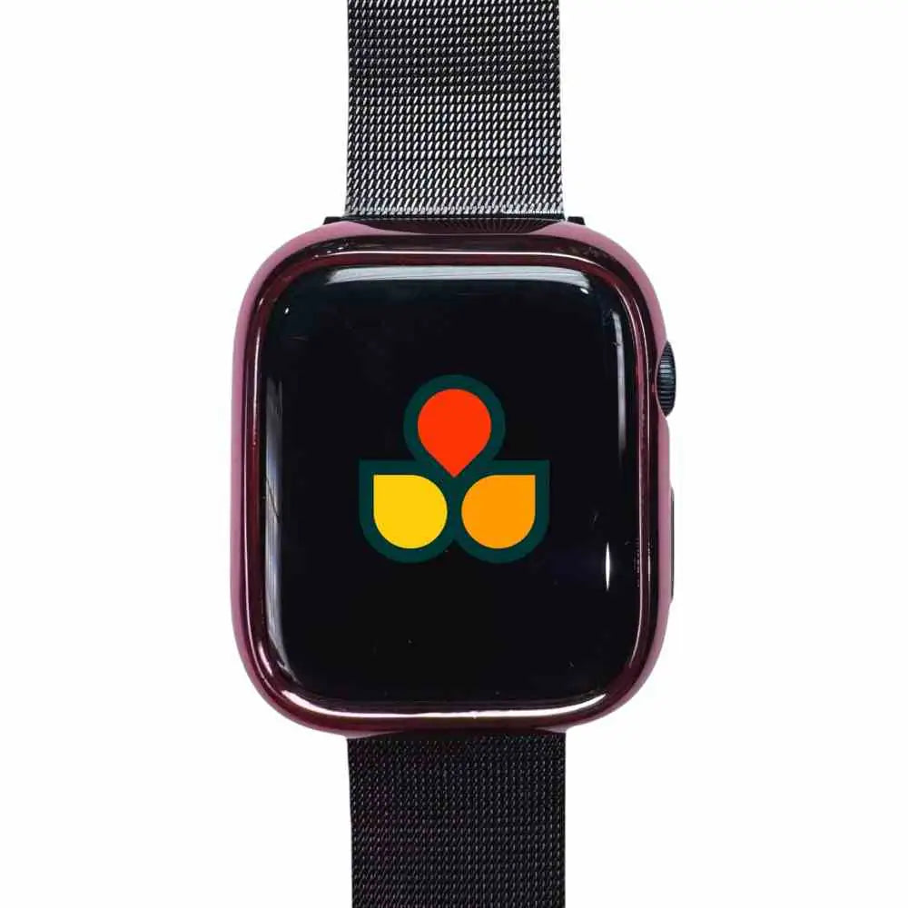 Pink Anhem Protective TPU Case Bumper Cover on a Apple Watch, featuring a bold look for this popular Apple Watch Case.  Flex Bumper Case Cover  anhem.myshopify.com  Rose Pink / 41mm