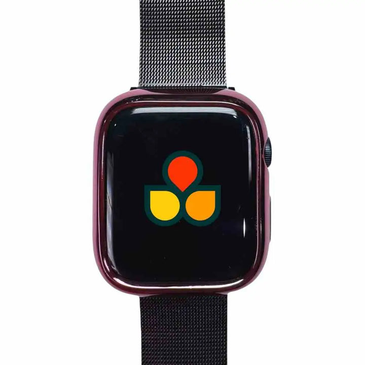 Pink Anhem Protective TPU Case Bumper Cover on a Apple Watch, featuring a bold look for this popular Apple Watch Case.  Flex Bumper Case Cover  anhem.myshopify.com  Rose Pink / 41mm