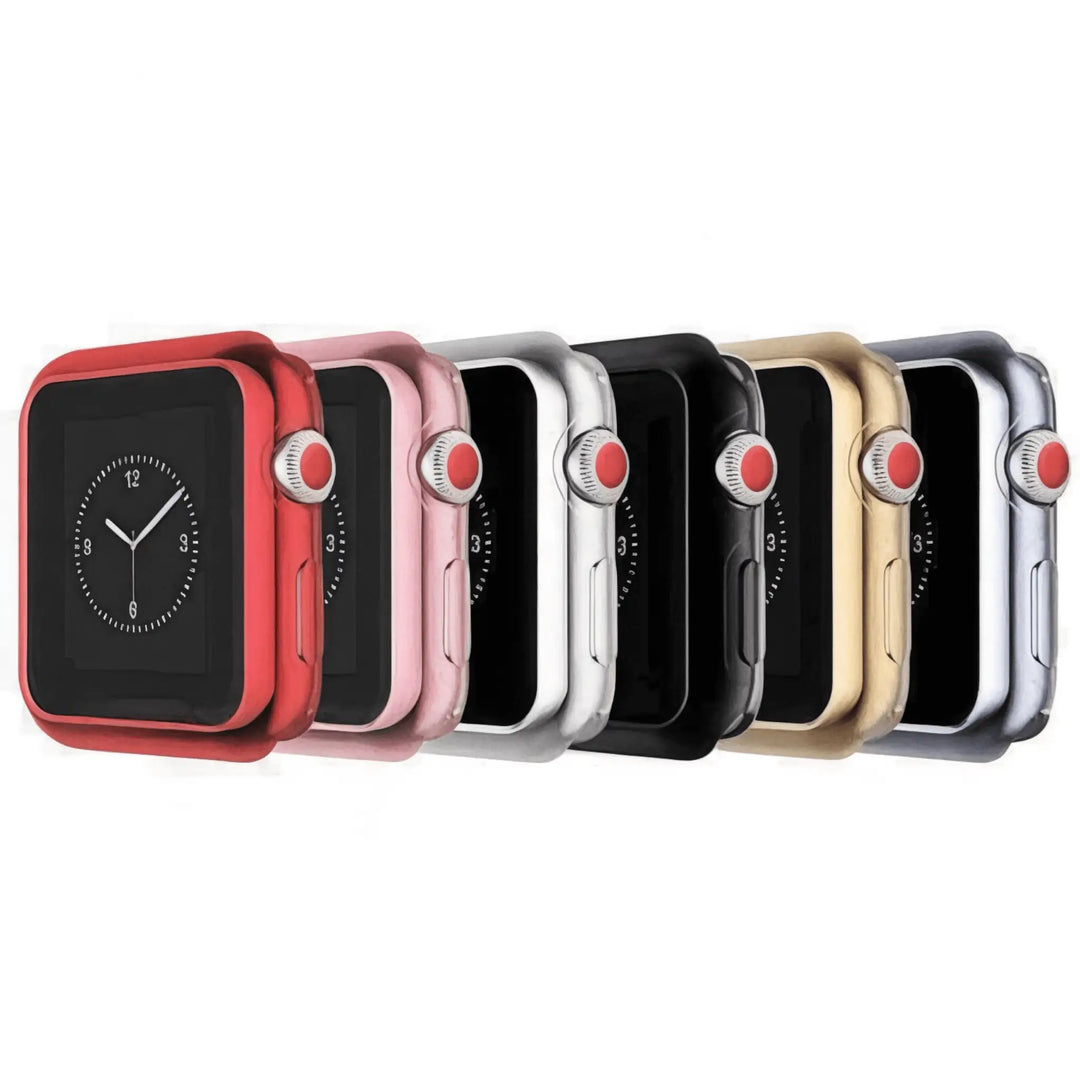 Anhem Protective TPU Case Bumper Cover displayed on an Apple Watch with colorful details, perfect for making a statement with this Apple Watch Case.  Flex Bumper Case Cover  anhem.myshopify.com  6 Pack / 41mm