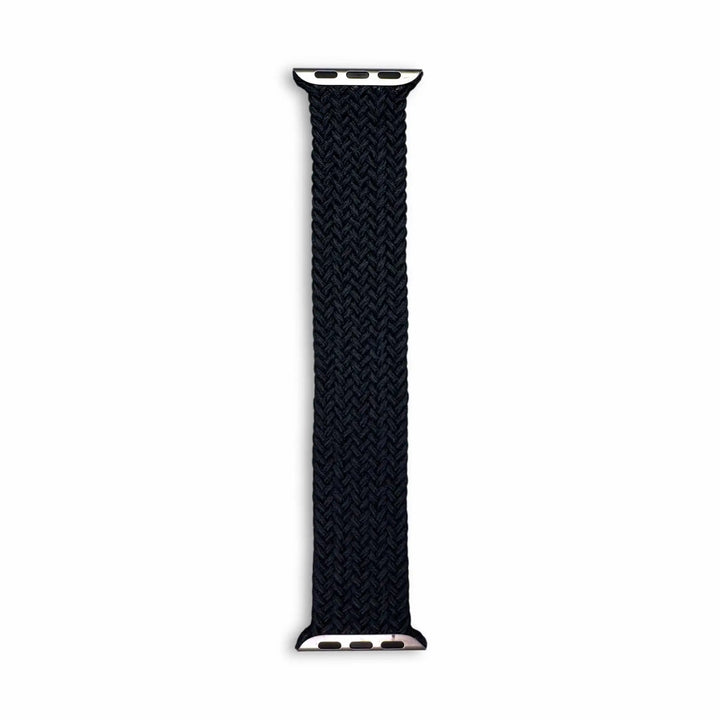 Black Braided Loop Band by Anhem, a breathable and stretchy Braided Apple Watch band.  Braided Infinity Strap  anhem.myshopify.com  Black / 44/45/46/49MM (Large Watch) / S