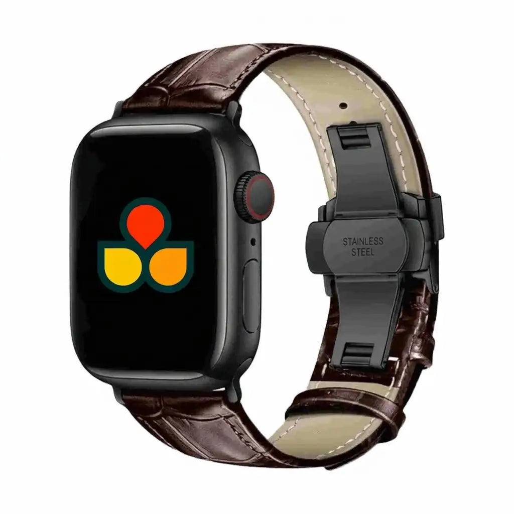 Allie Leather Strap  anhem.myshopify.com  Dark Brown / Black Buckle / 44/45/46/49MM (Large Watch)