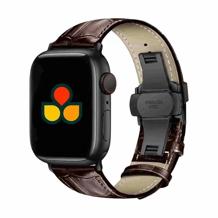 Allie Leather Strap  anhem.myshopify.com  Dark Brown / Black Buckle / 44/45/46/49MM (Large Watch)