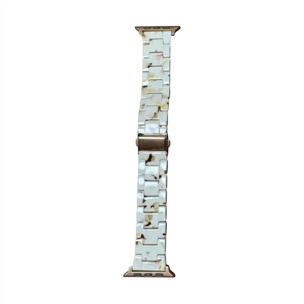 Watch band with a shell pattern on a white background  Amber Resin Strap  anhem.myshopify.com  Vanilla Bean / 38/40/41/42MM (Small Watch)