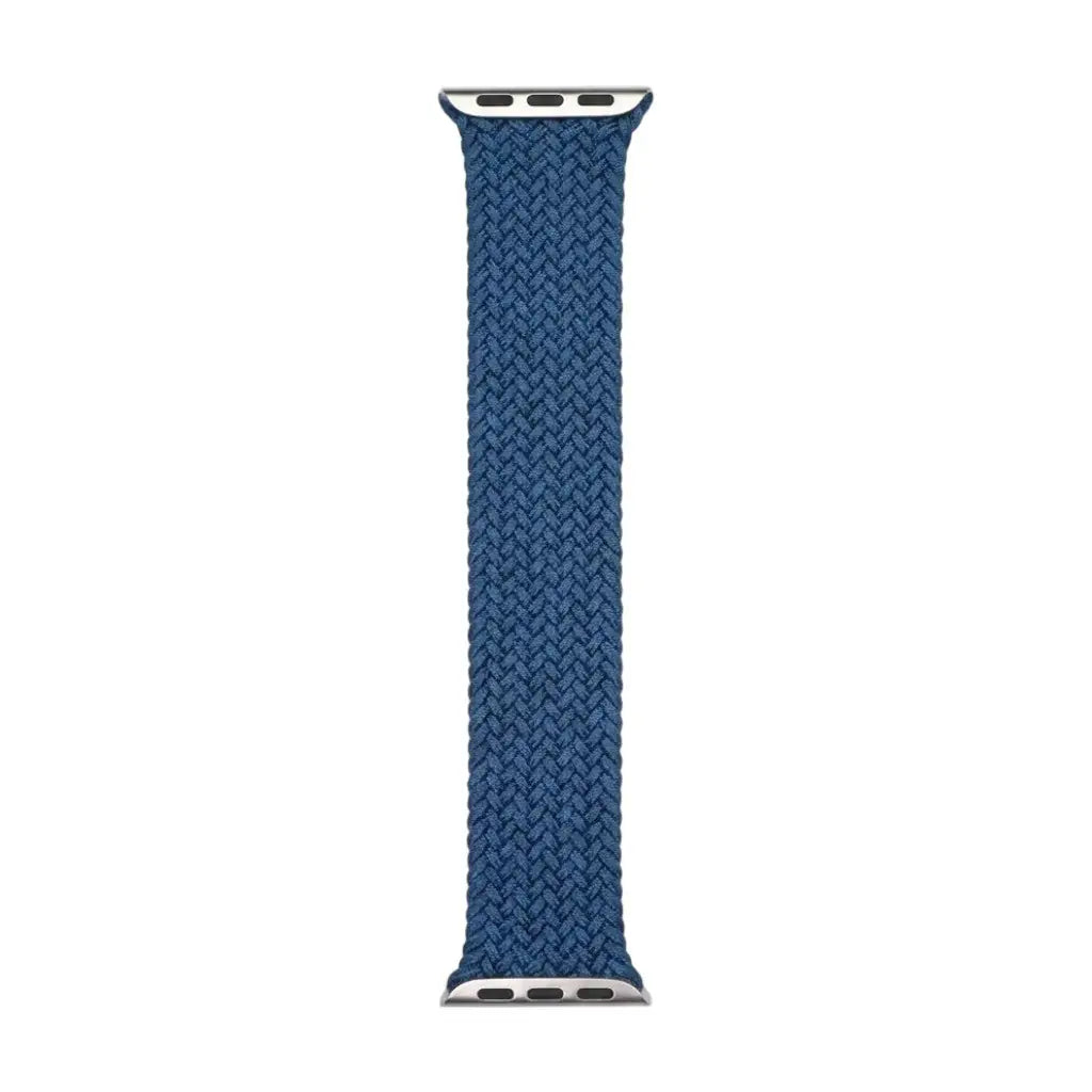 Anhem blue braided nylon infinity loop watch band with a flexible, breathable, and moisture-wicking design.