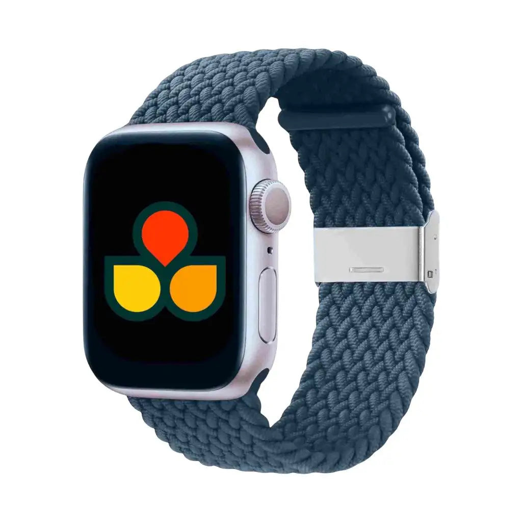 Anhem braided nylon Apple Watch band in dark blue with a comfortable stretch-fit loop design