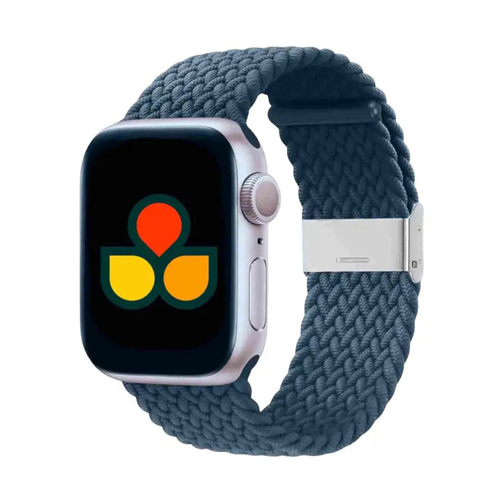 Anhem braided nylon Apple Watch band in dark blue with a comfortable stretch-fit loop design