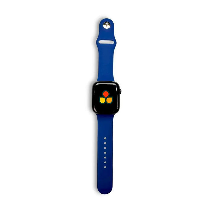 Anhem Endura silicone sport watch band in vibrant blue, compatible with Apple Watch for workouts and daily wear.