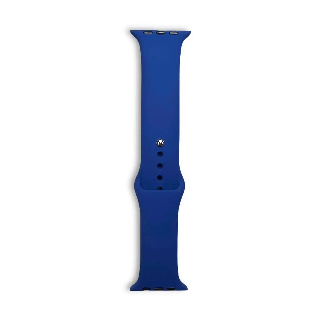 Anhem Endura blue silicone sport strap for Apple Watch, featuring a flexible, sweat-resistant design.