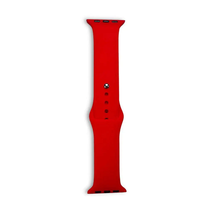 Anhem Endura red silicone sport watch band for Apple Watch, featuring a flexible, sweat-resistant design.