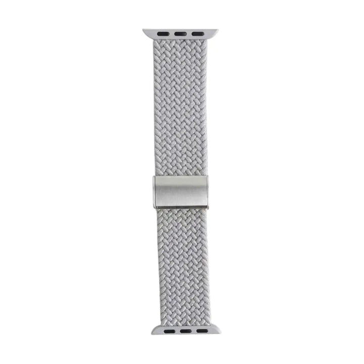 Anhem light grey braided nylon stretch loop band for Apple Watch with adjustable metal slider