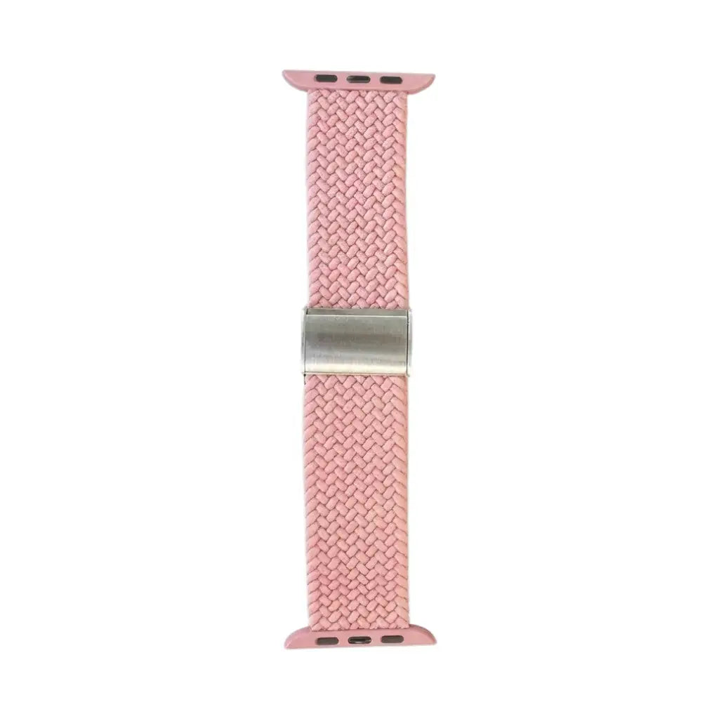 Anhem pink braided nylon Apple Watch band with a stretchable loop design for a comfortable, secure fit.