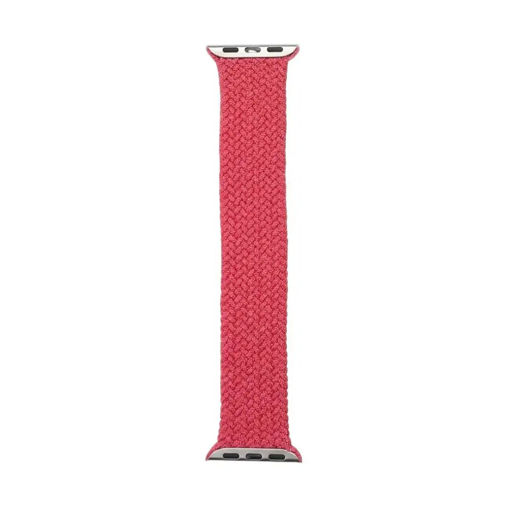 Anhem Braided Infinity Strap in vibrant pink woven nylon for Apple Watch, featuring a flexible, clasp-free design.
