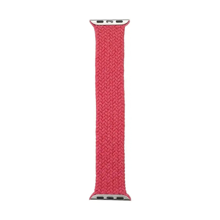 Anhem Braided Infinity Strap in vibrant pink woven nylon for Apple Watch, featuring a flexible, clasp-free design.