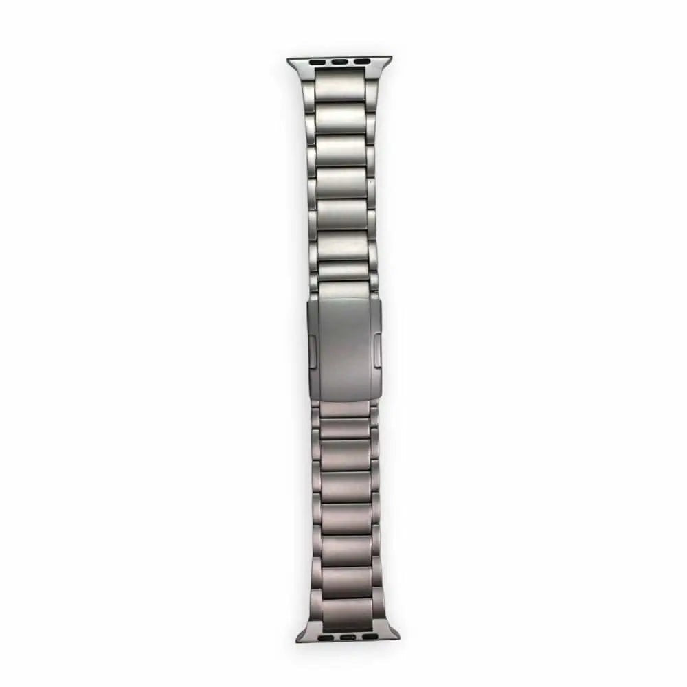 Anhem Ultra Titanium Strap for Apple Watch, lightweight and durable aerospace-grade titanium band with metal clasp.