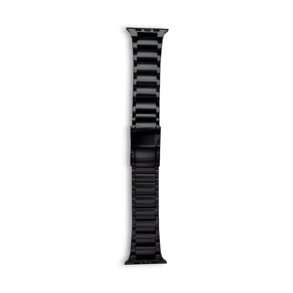 Anhem Ultra Titanium Strap for Apple Watch, black, lightweight aerospace-grade titanium band with metal clasp.