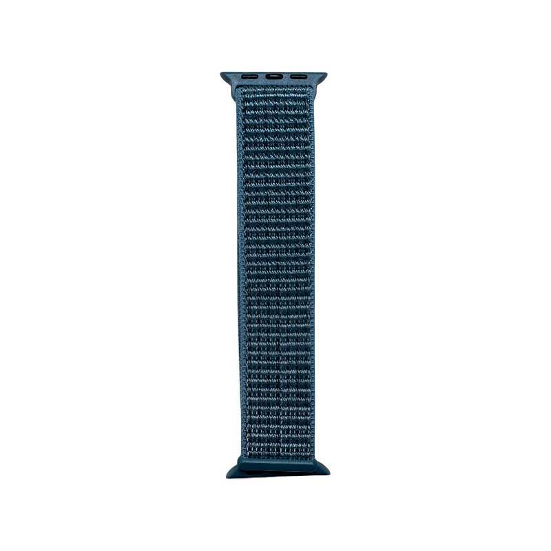 Light blue Velcro Nylon Band designed for Apple Watch by Anhem, combining chic aesthetics with the Velcro Sport Loop functionality.