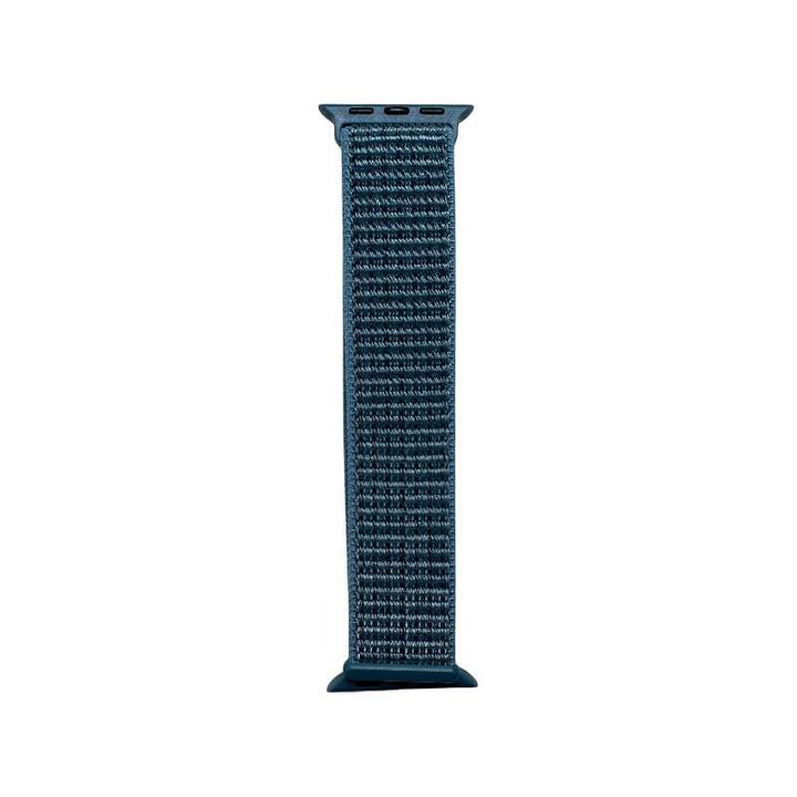 Light blue Velcro Nylon Band designed for Apple Watch by Anhem, combining chic aesthetics with the Velcro Sport Loop functionality.