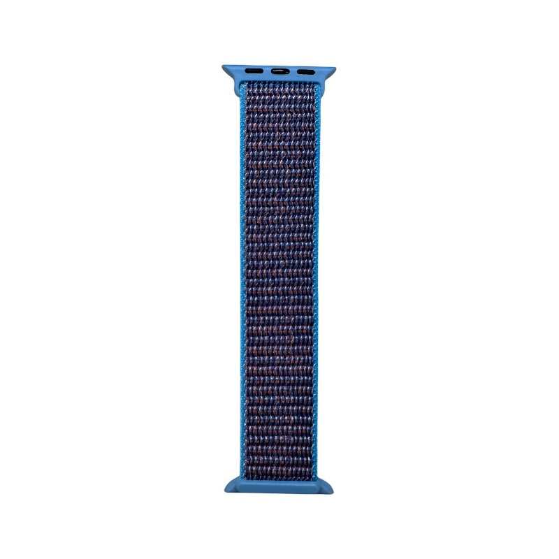 Deep blue Velcro Nylon Band for Apple Watch from Anhem, a perfect blend of comfort and athletic style in the Velcro Sport Loop.