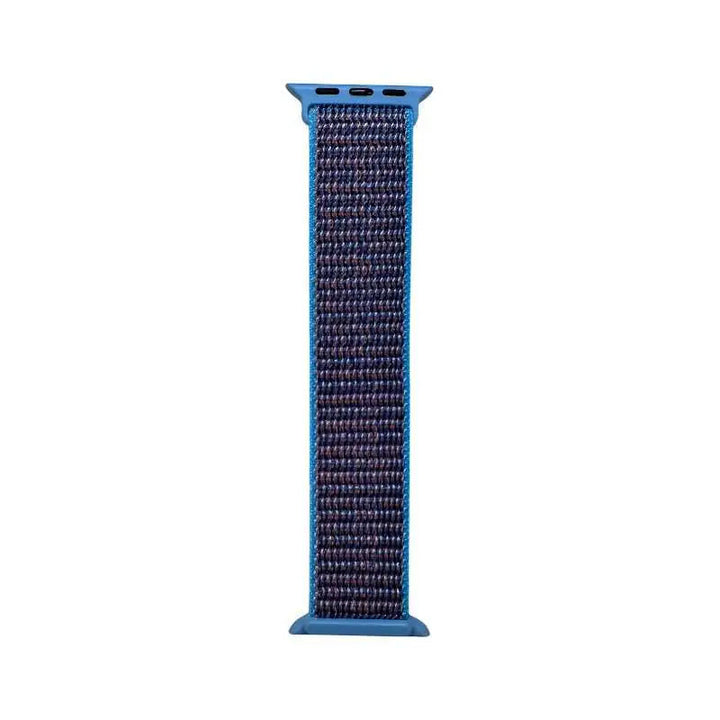 Deep blue Velcro Nylon Band for Apple Watch from Anhem, a perfect blend of comfort and athletic style in the Velcro Sport Loop.  Velcro Hook Strap  anhem.myshopify.com  Cerulean / 44/45/46/499MM (Large Watch)