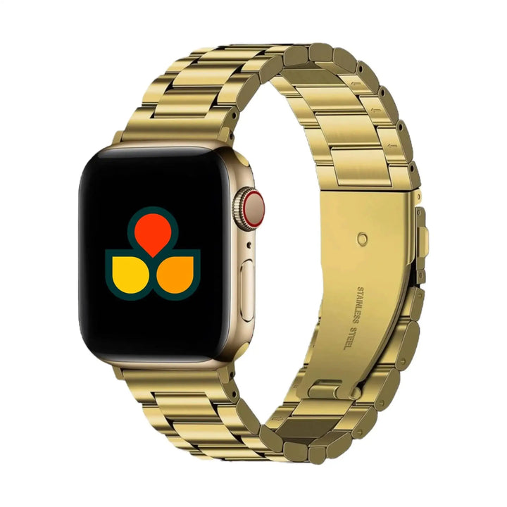 Chic rose gold Anhem Signature Steel Band, a perfect apple watch band that combines style with functionality.  Best Apple Watch Gold Straps anhem.myshopify.com  Signature Steel Strap  anhem.myshopify.com  Gold / 44/45/46/49MM (Large Watch)