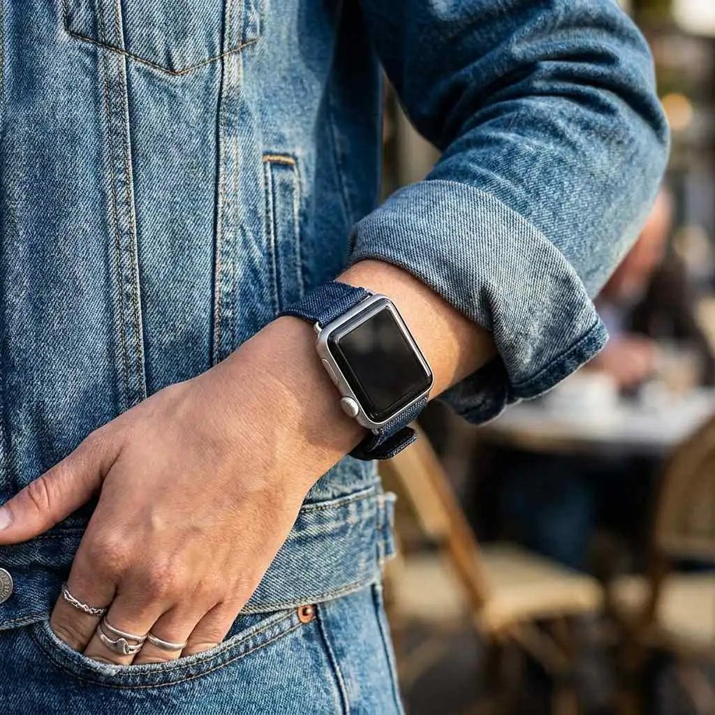 Denim Leather Strap - Apple Watch Band - Anhem