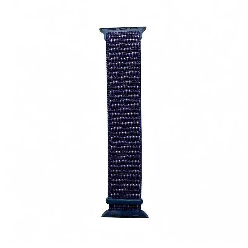 Bright red Velcro Nylon Band for Apple Watch from Anhem, designed as part of the Velcro Sport Loop range for active users.  Velcro Hook Strap  anhem.myshopify.com  Indigo / 44/45/46/499MM (Large Watch)
