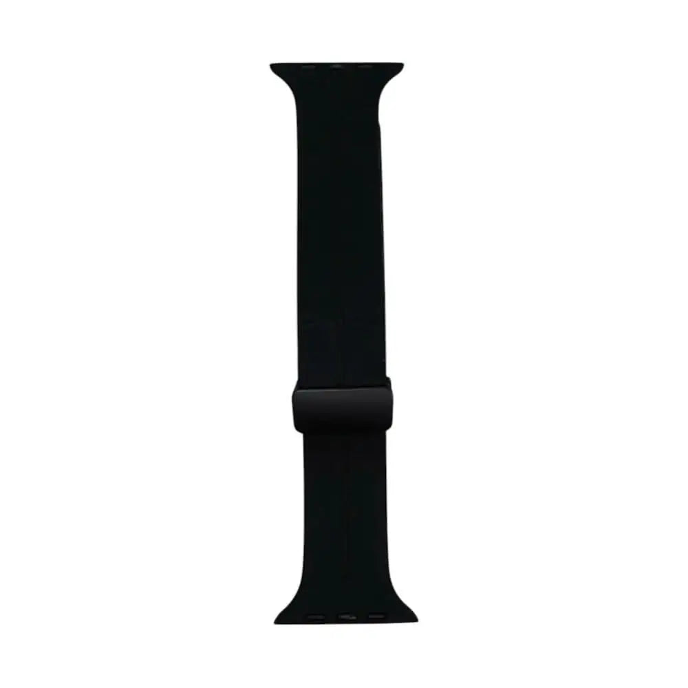 Classic black Anhem Magna Silicone Band close-up, highlighting its design as a Magnetic Silicone Apple Watch band.  Magna Silicone Strap  anhem.myshopify.com  Black / 38/40/41/42MM (Small Watch)