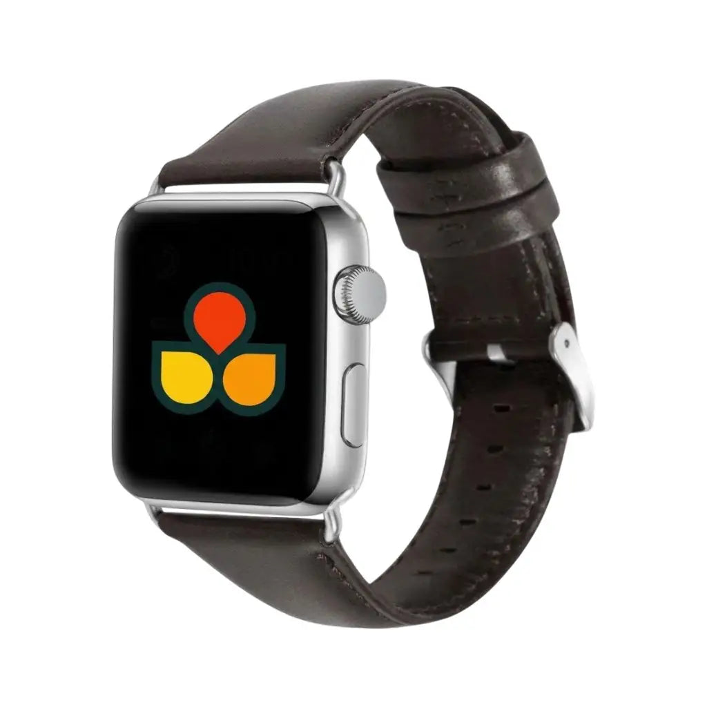 anhem apple watch modern dark leather band   Modern Leather Strap  anhem.myshopify.com  Dark Brown / 44/45/46/49MM (Large Watch)