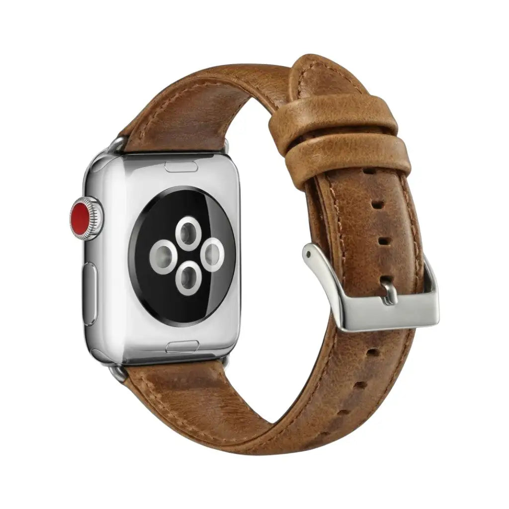 Anhem modern leather apple watch light brown band facing backwards  Modern Leather Strap  anhem.myshopify.com