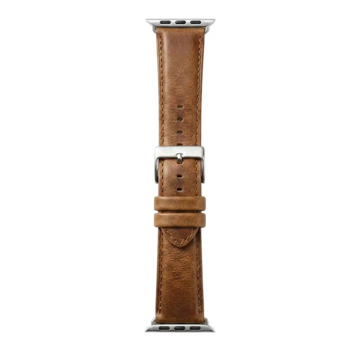 Anhem modern leather apple watch light brown band laid flat vertically  Modern Leather Strap  anhem.myshopify.com